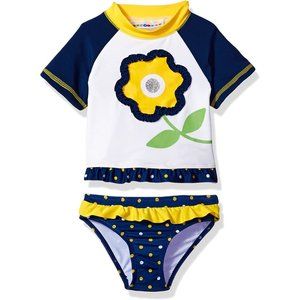 Wippette Girls' Flower Rashguard Set - 2T